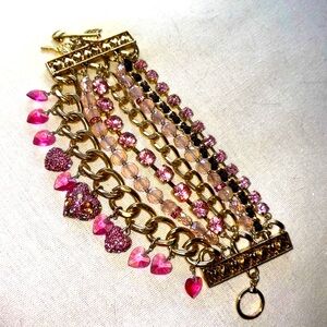 Betsey Johnson multi strand Pink Bracelet